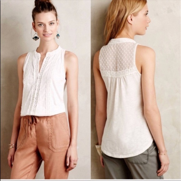 EUC! - Anthro | Meadow Rue Jenson Crochet Lace Top - Picture 2 of 9